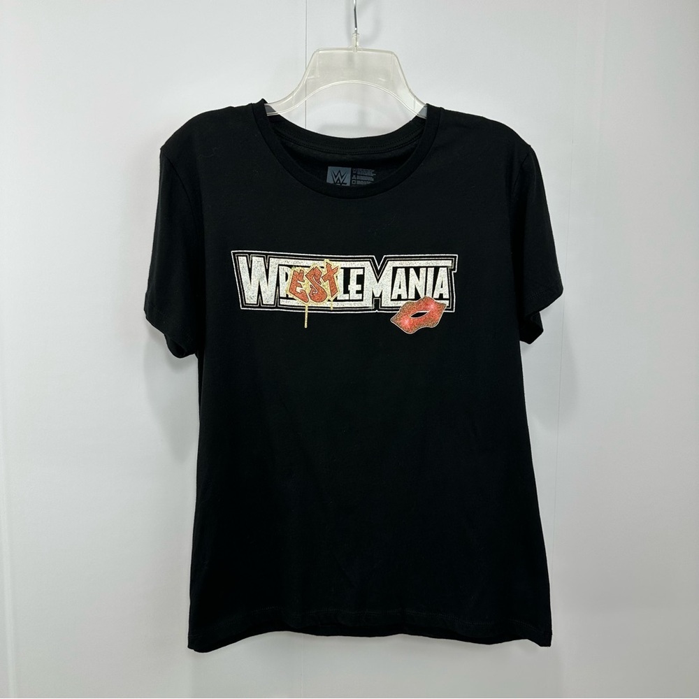 Bianca Belair Wrestlemania T-Shirt Adult XXL Short Sleeve Black Glitter Print